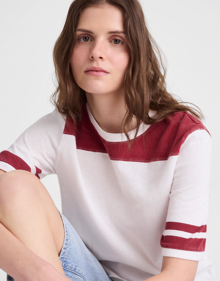 Madewell The Relaxed Varsity Tee in Vintage Jersey, Varsity Tee Color, All Size