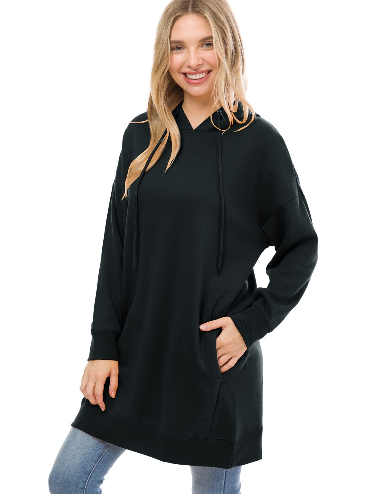 Women’s Casual Long Sleeve Fleece Hoodie Fall Sweatshirts Hooded Pullover Tun…