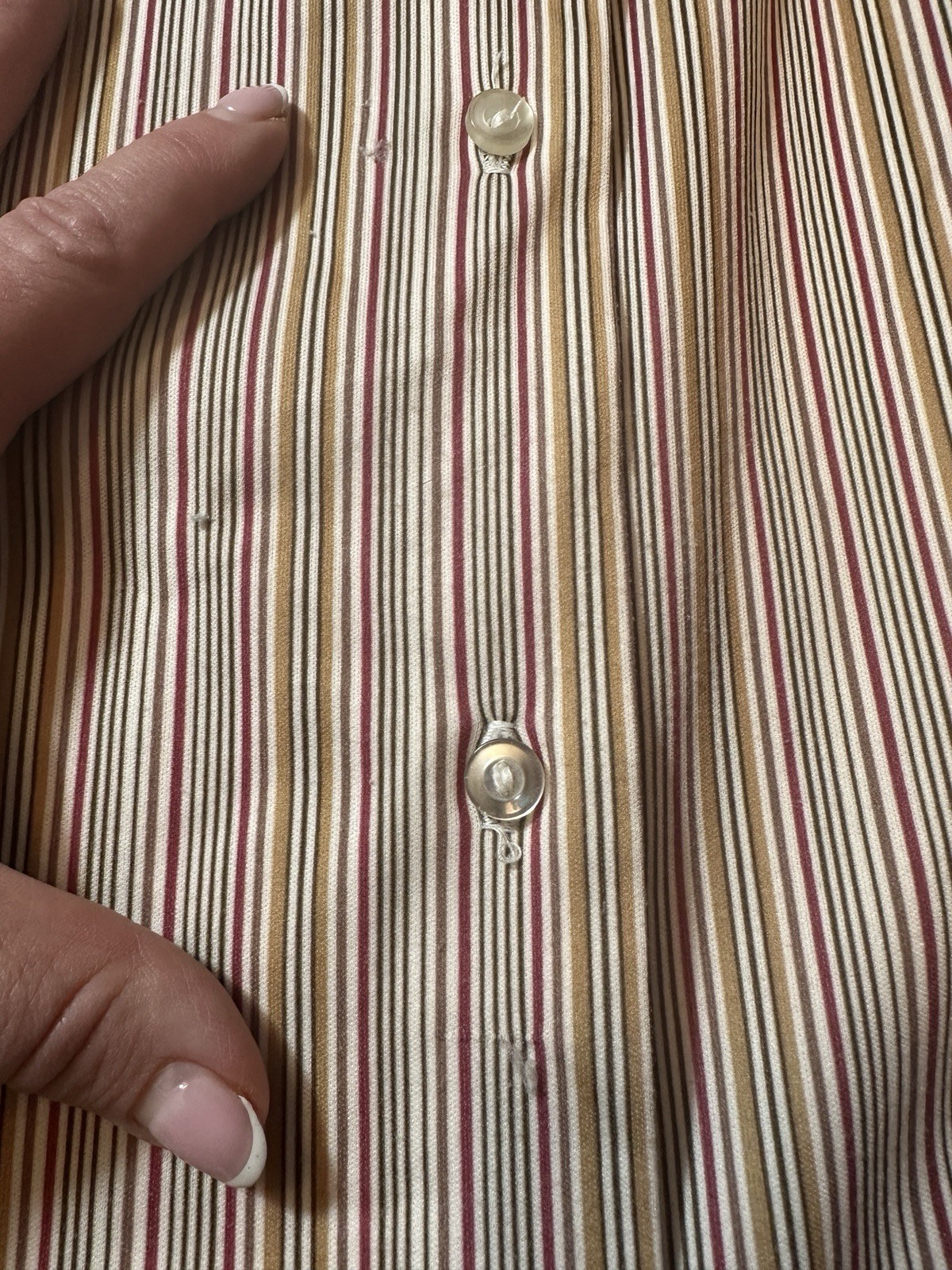 Jack Winter Knitsport Vintage Button Up Collard earth tones Stripes 18