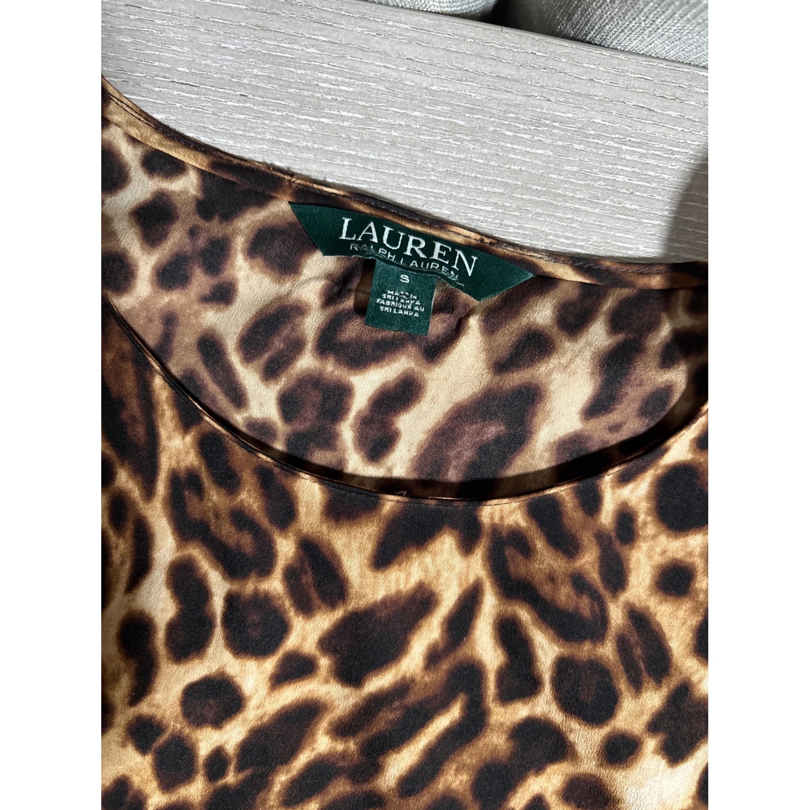 Lauren Ralph Lauren S Leopard Print Sleeveless Split Back Blouse Old Money City