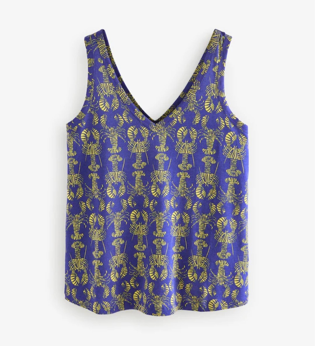 Ex Next Blue Lobster print Modal slouch vest size S/M/L/XL/2XL