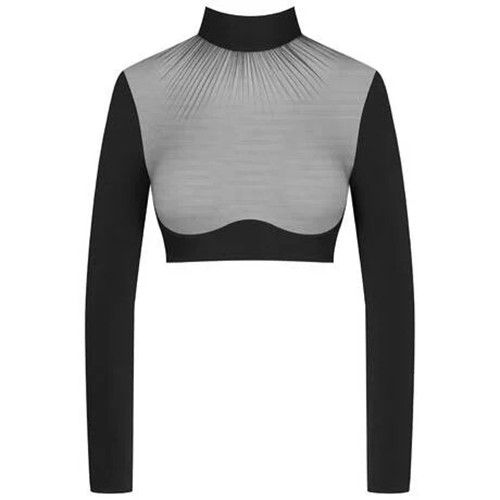 New Tags Maison Close Nuit Fauve Open-back Black Crop Top, US 2 FR 34 XS