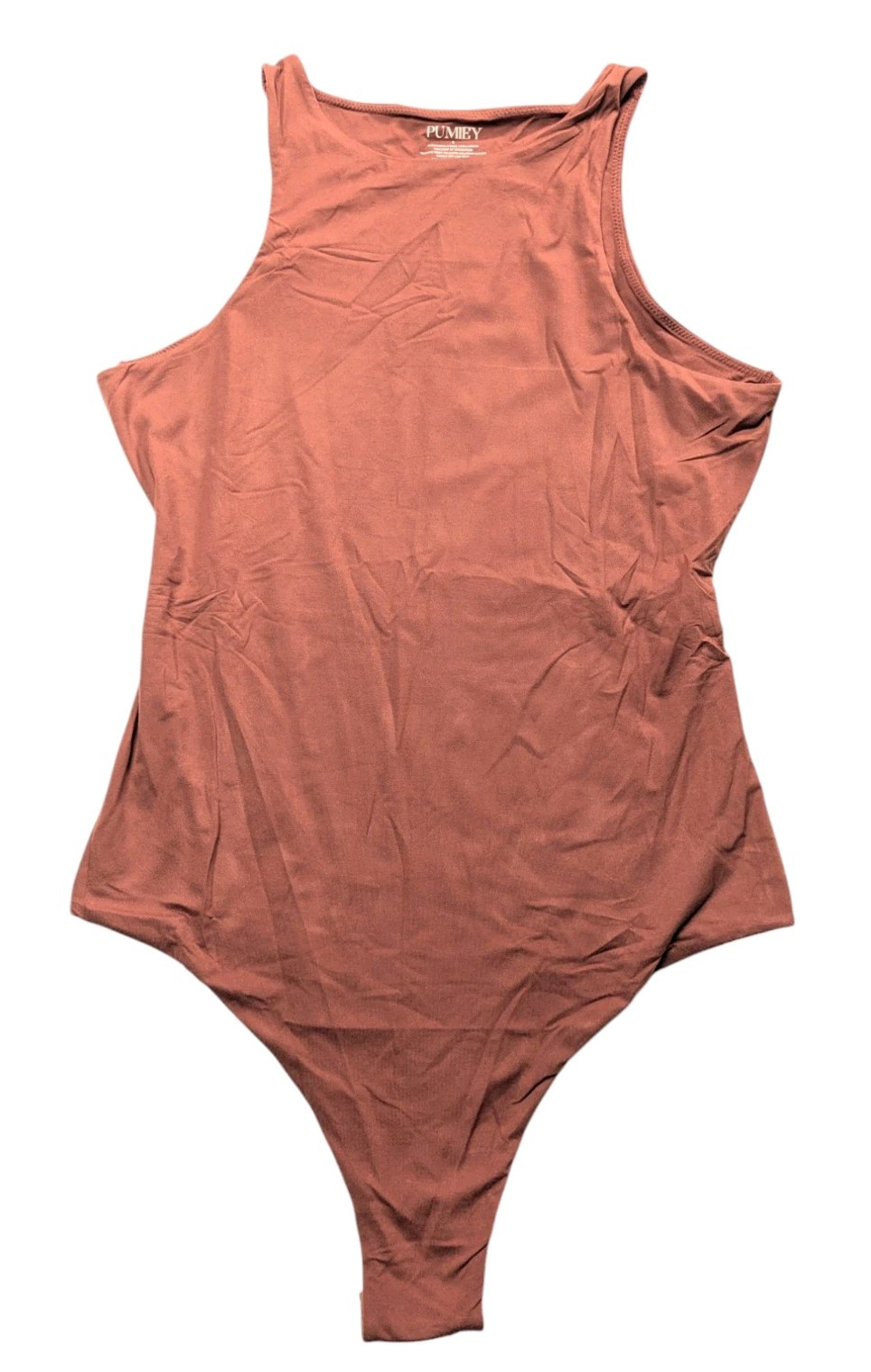 Womens PUMIEY High Neck Sleeveless Bodysuit Tank Top- Sexy- Stretchy-Size S NWT