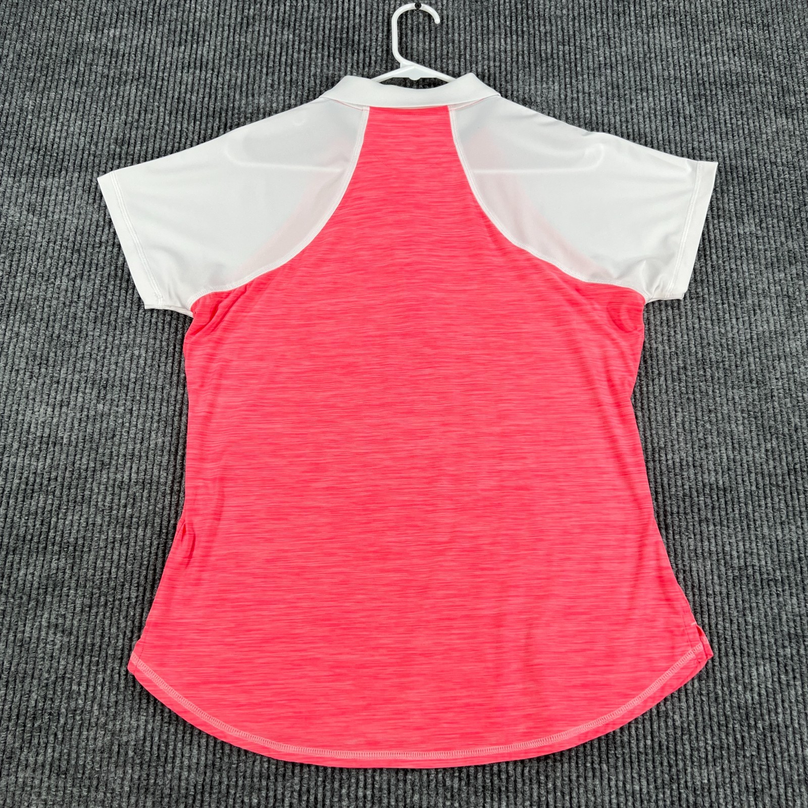 Magnolia Lane Tech Shirt Womens Medium Pink Short Sleeve Golf 1/4 Zip Masters