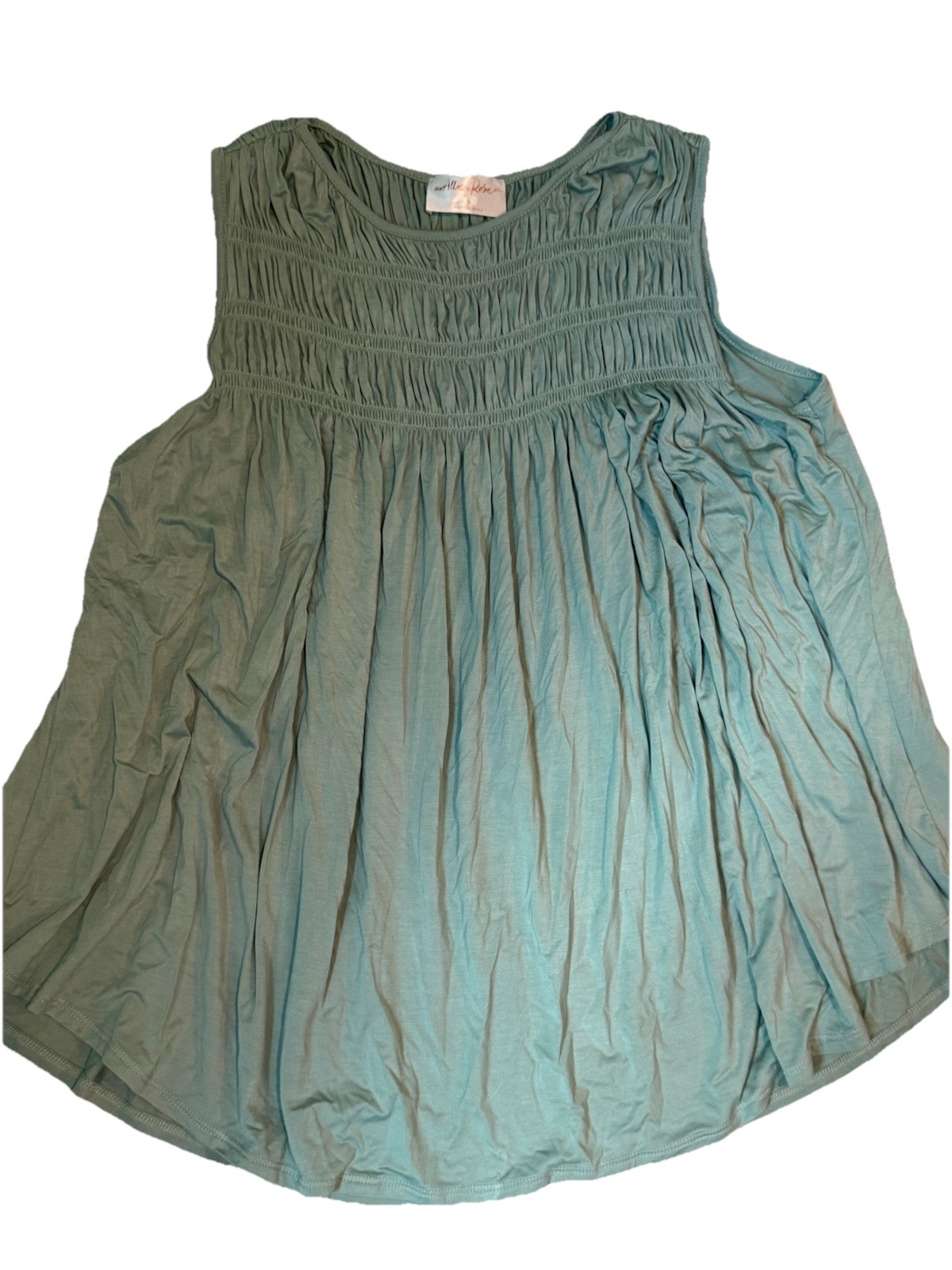 Allie Rose Women Smocked Sage Green Tank Flowy Boho Top Small/Medium EUC Summer