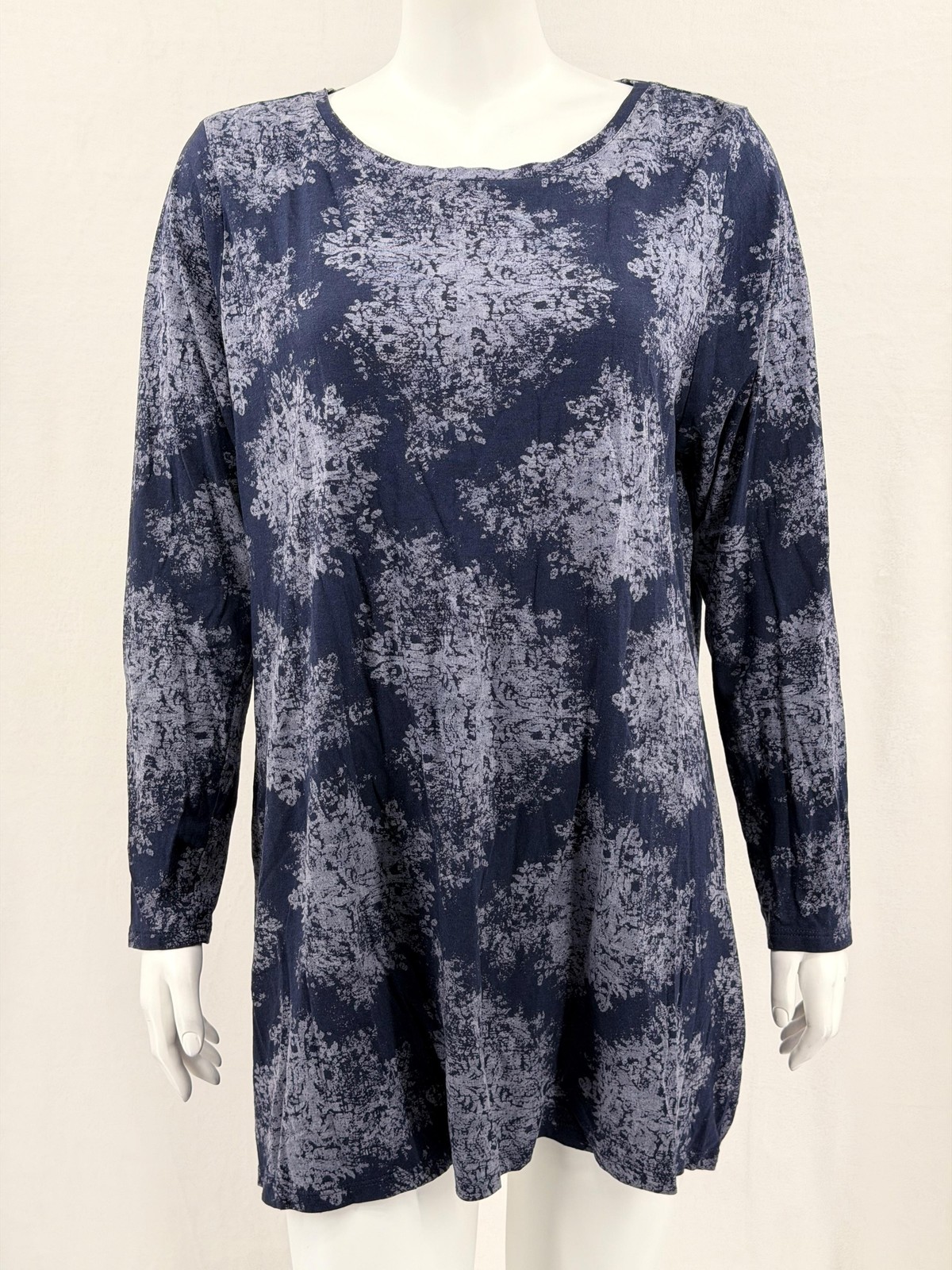 J Jill Pure Top Womens XL Navy Super Soft Pima Cotton Modal Long Sleeve Tunic