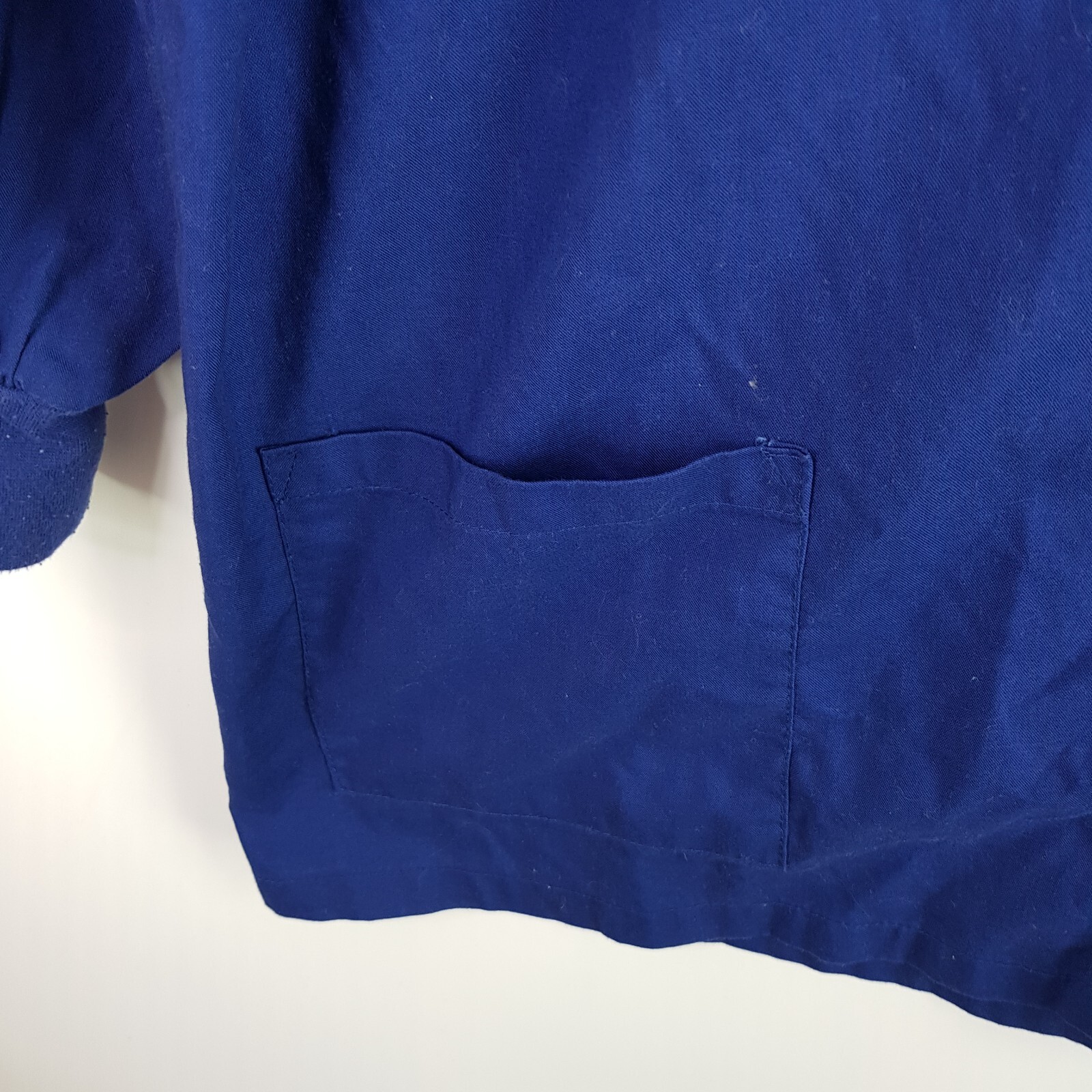 Oversized Manderin Collar Shirt Womens XL Blue Cotton Full Button Lightweight