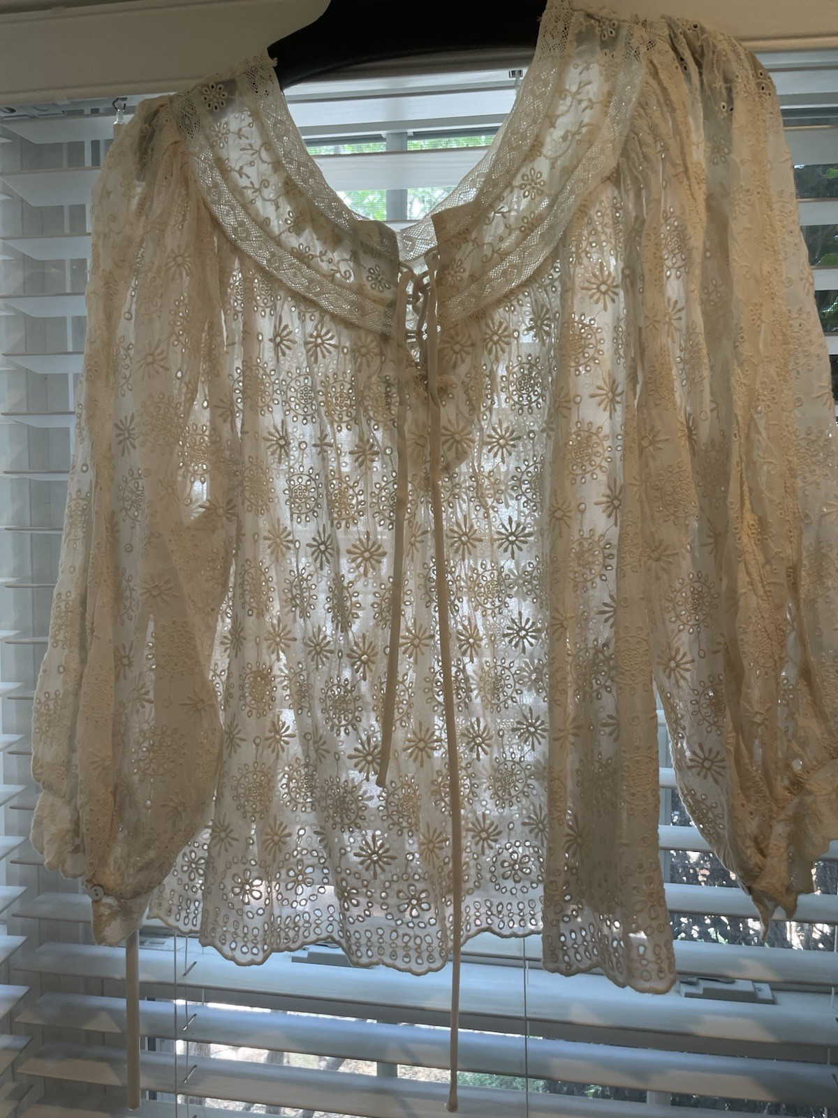 LoveShackFancy Women’s Eyelet Lace Boho Style Top Size M