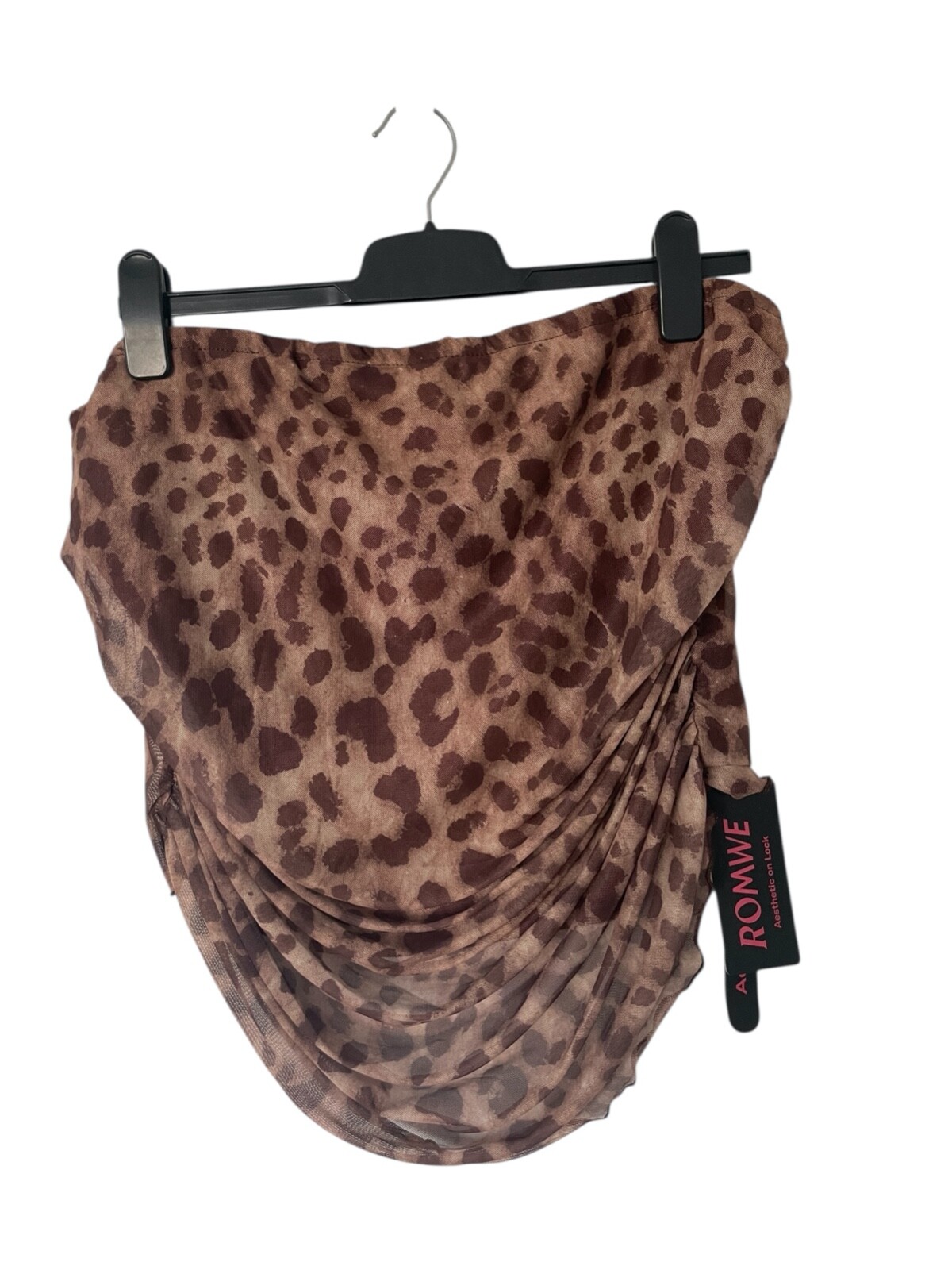 Y2K strapless Top BNWT tube top mesh animal print leopard Size20 / 3XL