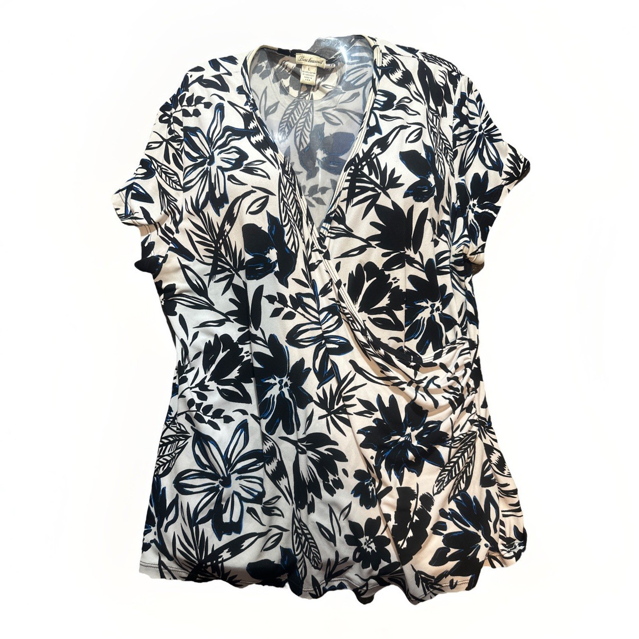 Vintage Y2K Bechamel Large Floral Babydoll Top 90’s 00’s Wrap Tie Grunge Fairy