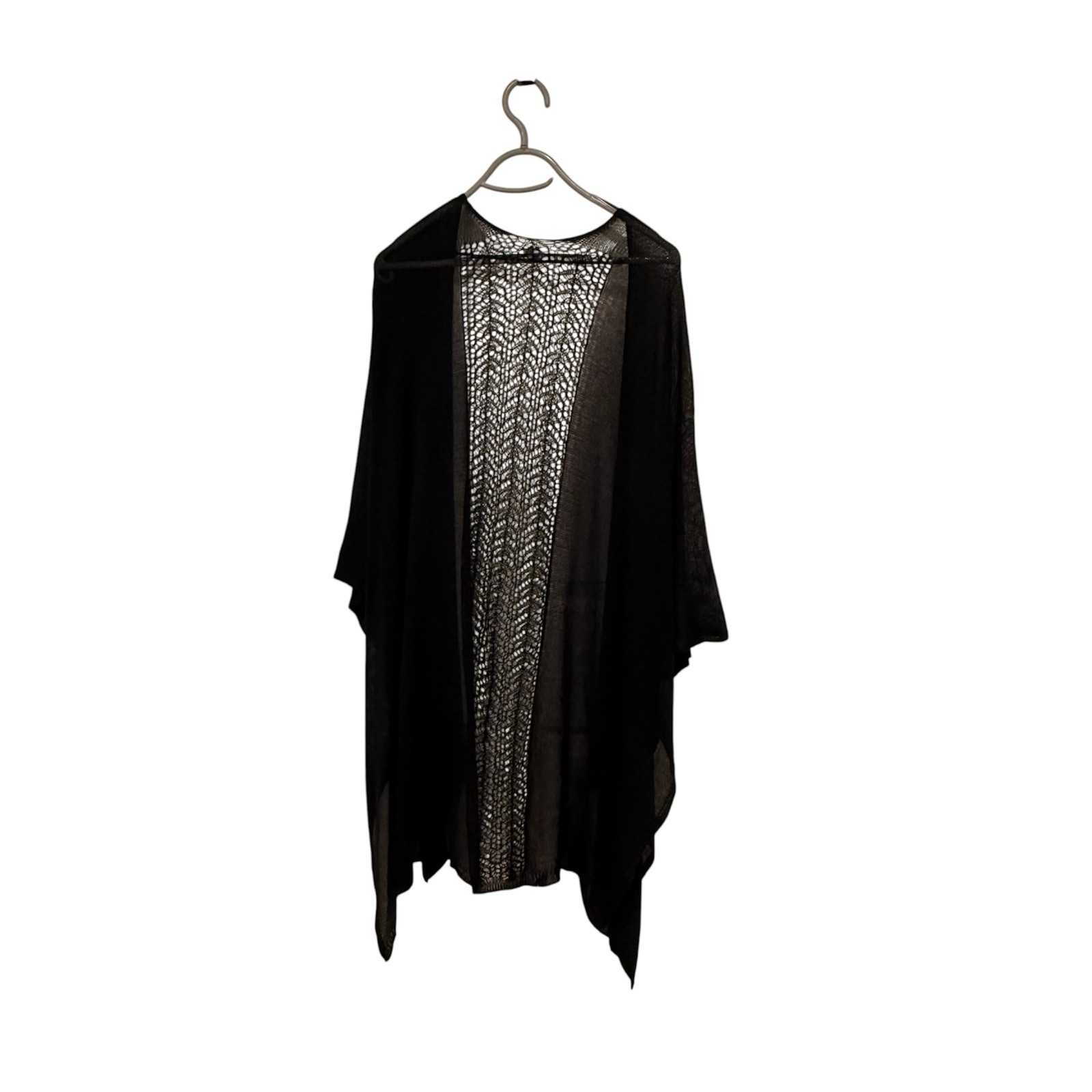 Women’s Black Batwing Shawl Hallo Witchy Festival Goth Spiderweb Crochet OS