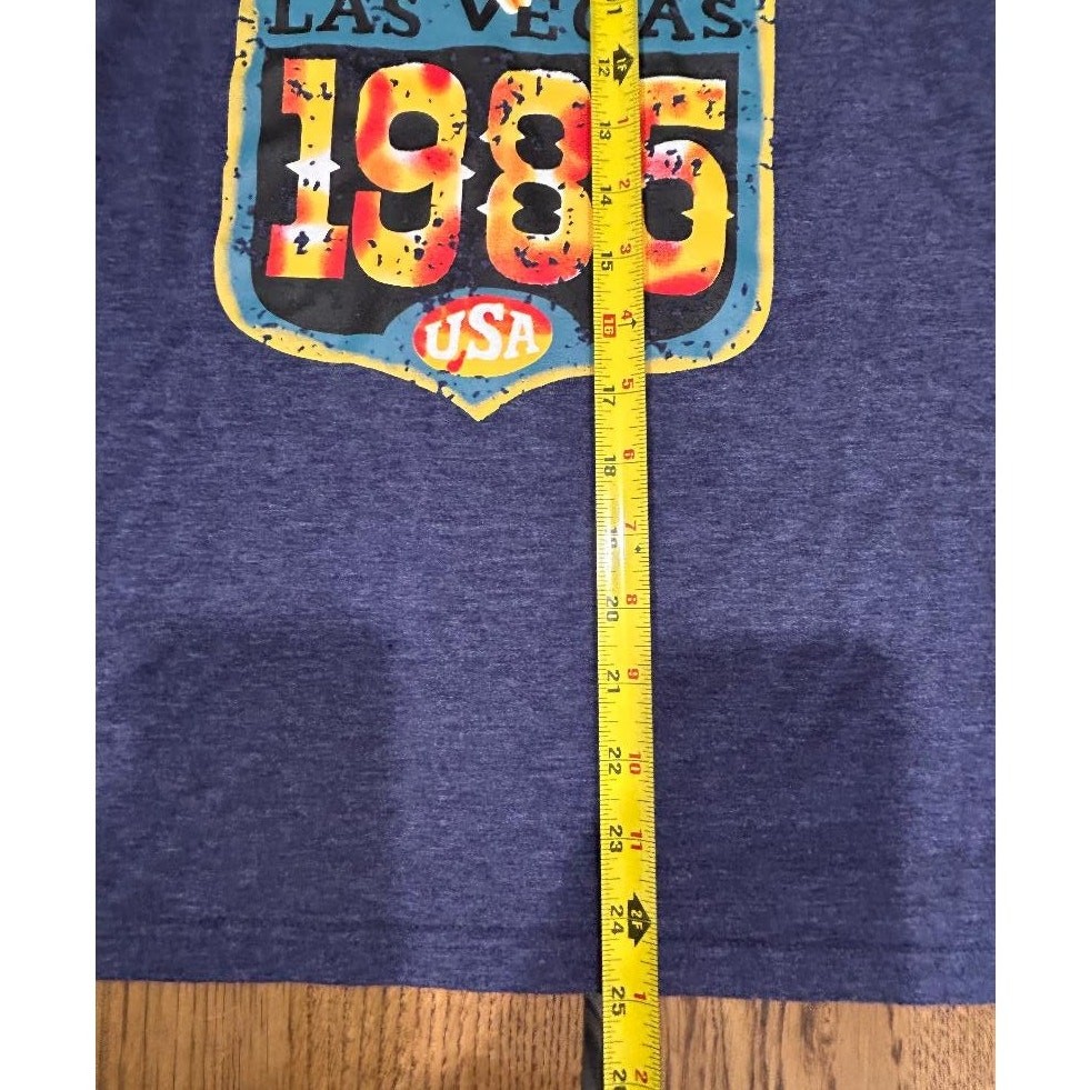 Rodeo Las Vegas 1985 Vintage-Style Tee – Women’s Medium (Blue)