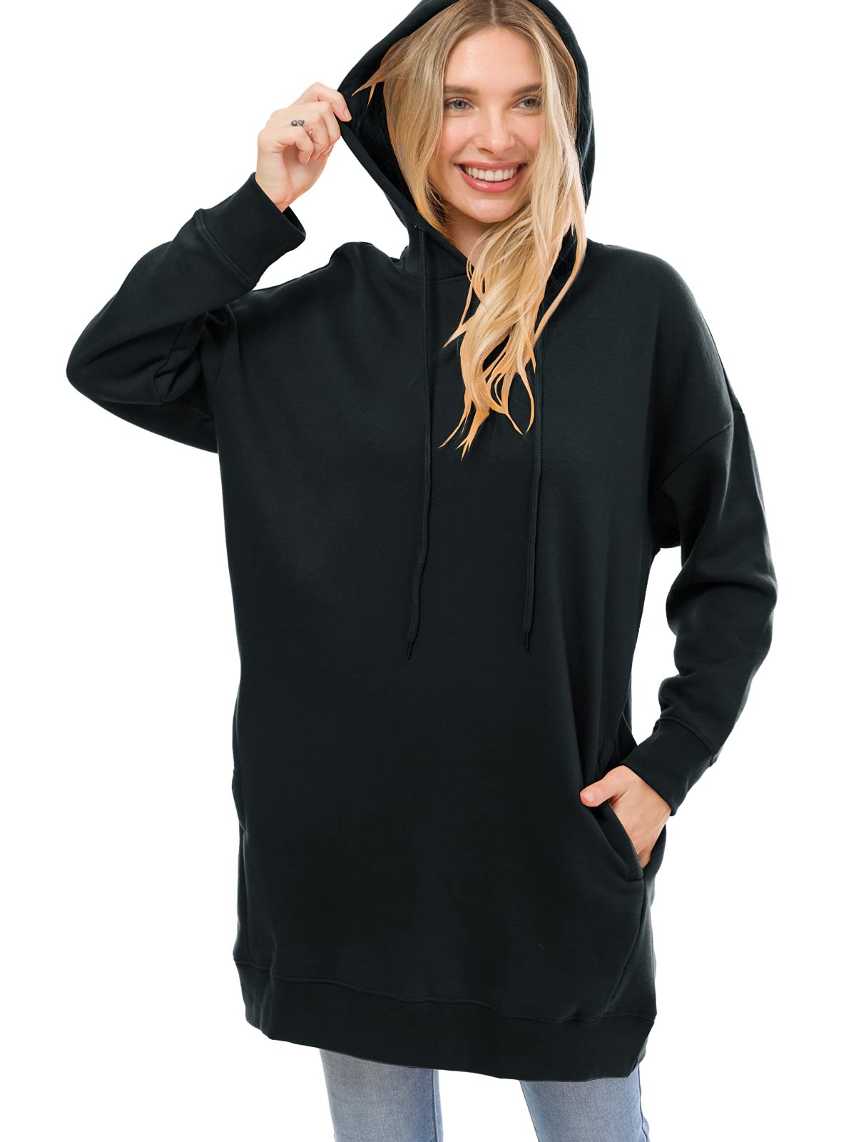 Women’s Casual Long Sleeve Fleece Hoodie Fall Sweatshirts Hooded Pullover Tun…