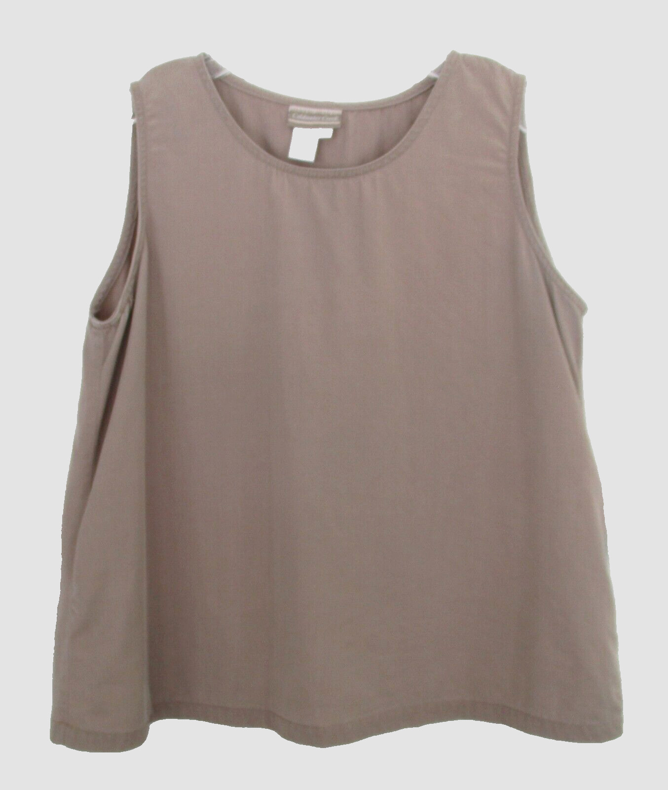 COLDWATER CREEK Top Sleeveless Tencel Lyocell Beige L LARGE Excellent! USA