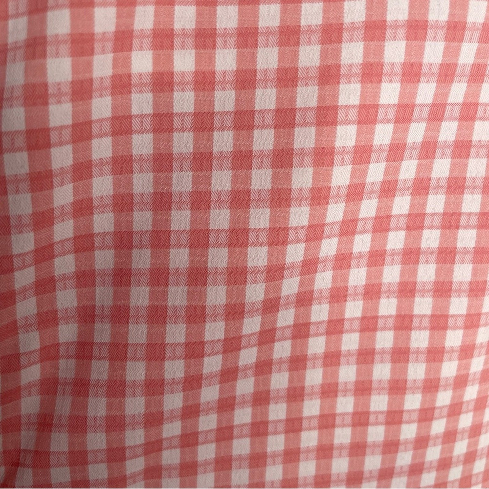 Coolibar Mylitta Travel Shirt UPF 50+ Beach Vacation in Pink/White Gingham XS