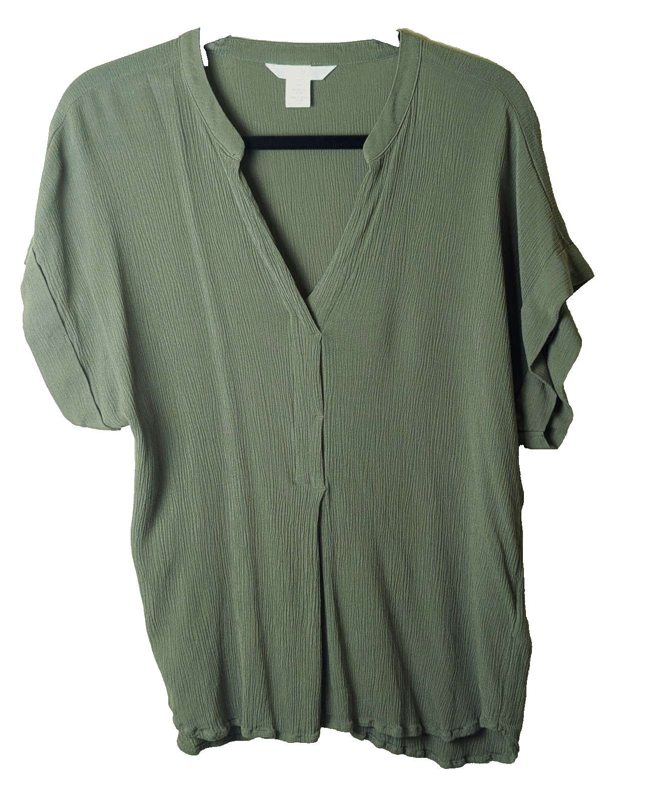 Forever 21 Olive Green Tunic Blouse Sz 6
