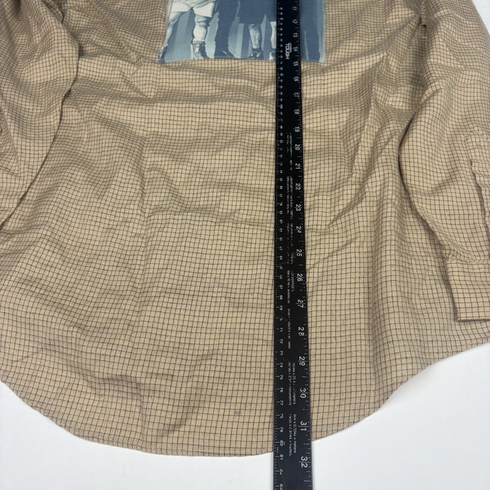Upcycled Alice In Chains XL Shirt Plaid Long Sleeve Grunge Rock Roll Button Up
