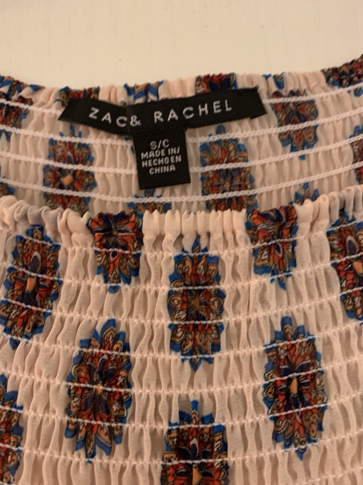 Gorgeous Zac & Rachel Elegant Floral Sheer Blouse Comes With Pink Tank, Size S