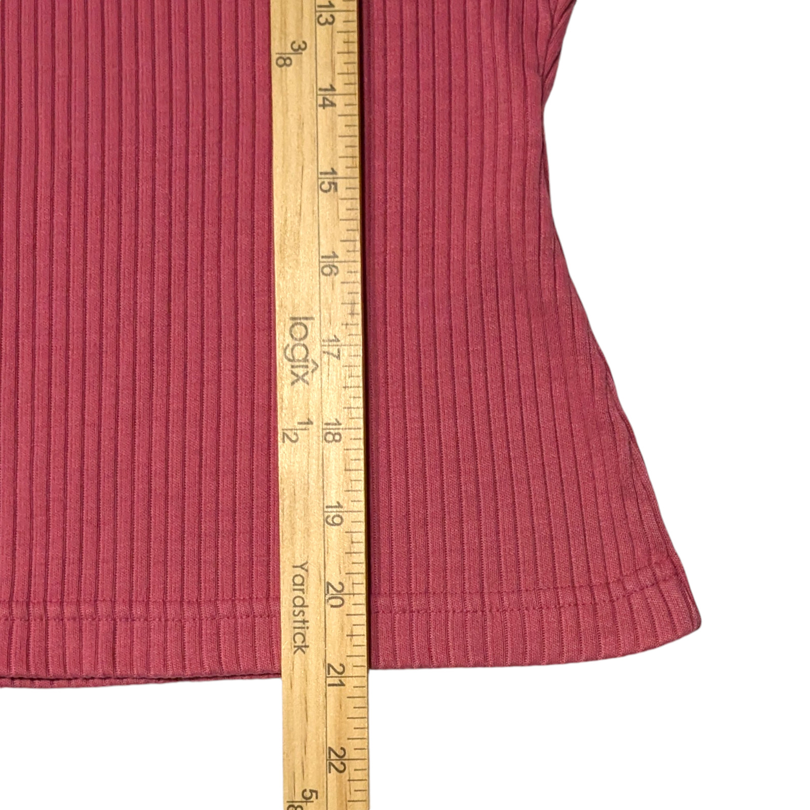 Vintage 90s Paris Sport Club Pink Ribbed Knit Top Medium Colorful Stretchy Basic