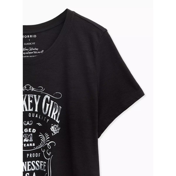 NEW Torrid Whiskey Girl Classic Fit Crew Tee Top Black M Graphic T-Shirt