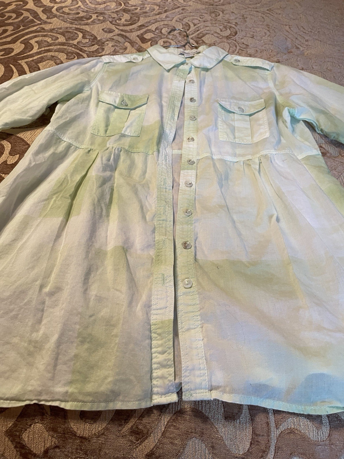 3/4 Sleeve Button Up Collared Top From COLDWATER Creek Size PM 10-12 Box A11