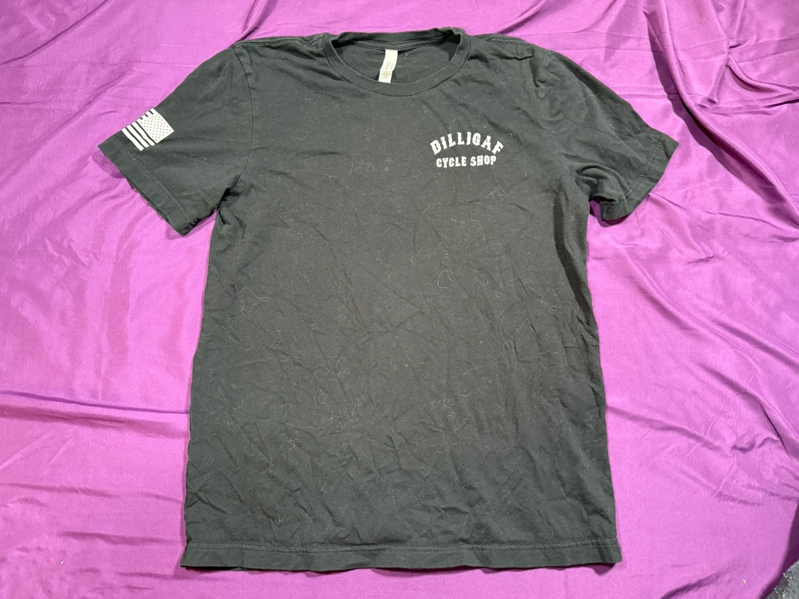 Women’s Dilligaf Cycle Shop Black T-Shirt Size L