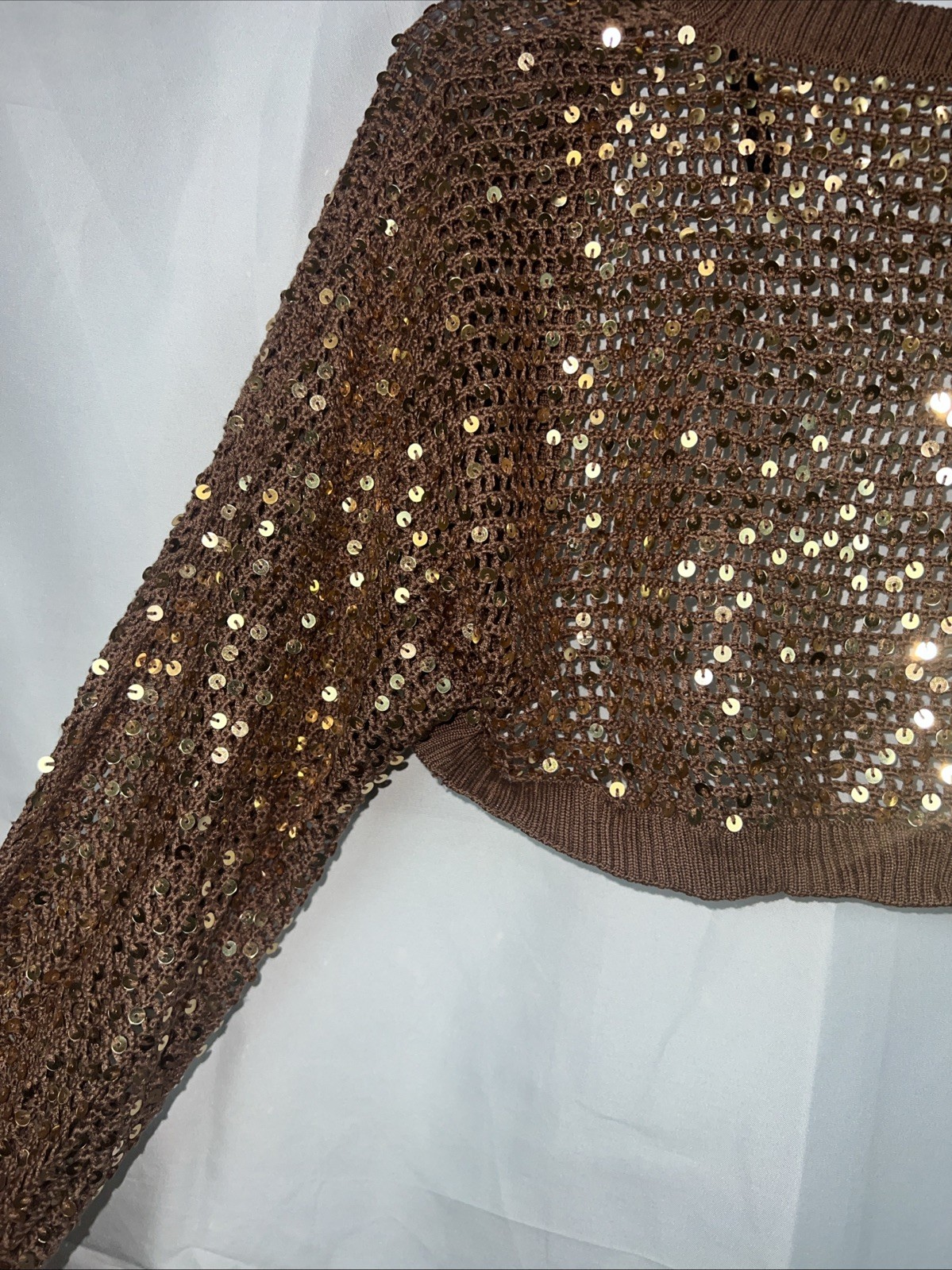 Vintage Y2K Bebe 100% Silk 3/4 Sequin Bolero NWT
