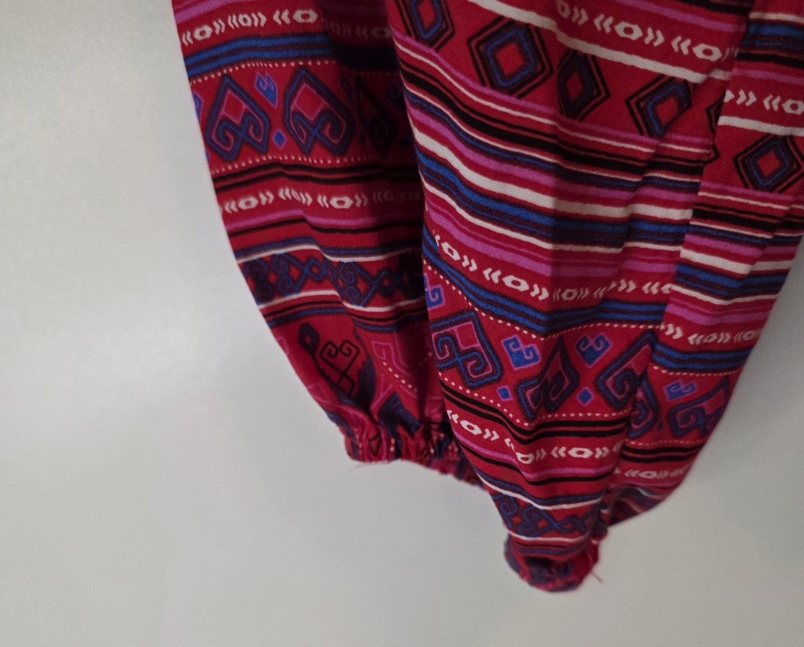 Wrangler Retro Western Blouse Red Aztec Boho Button Front Long Sleeve XL