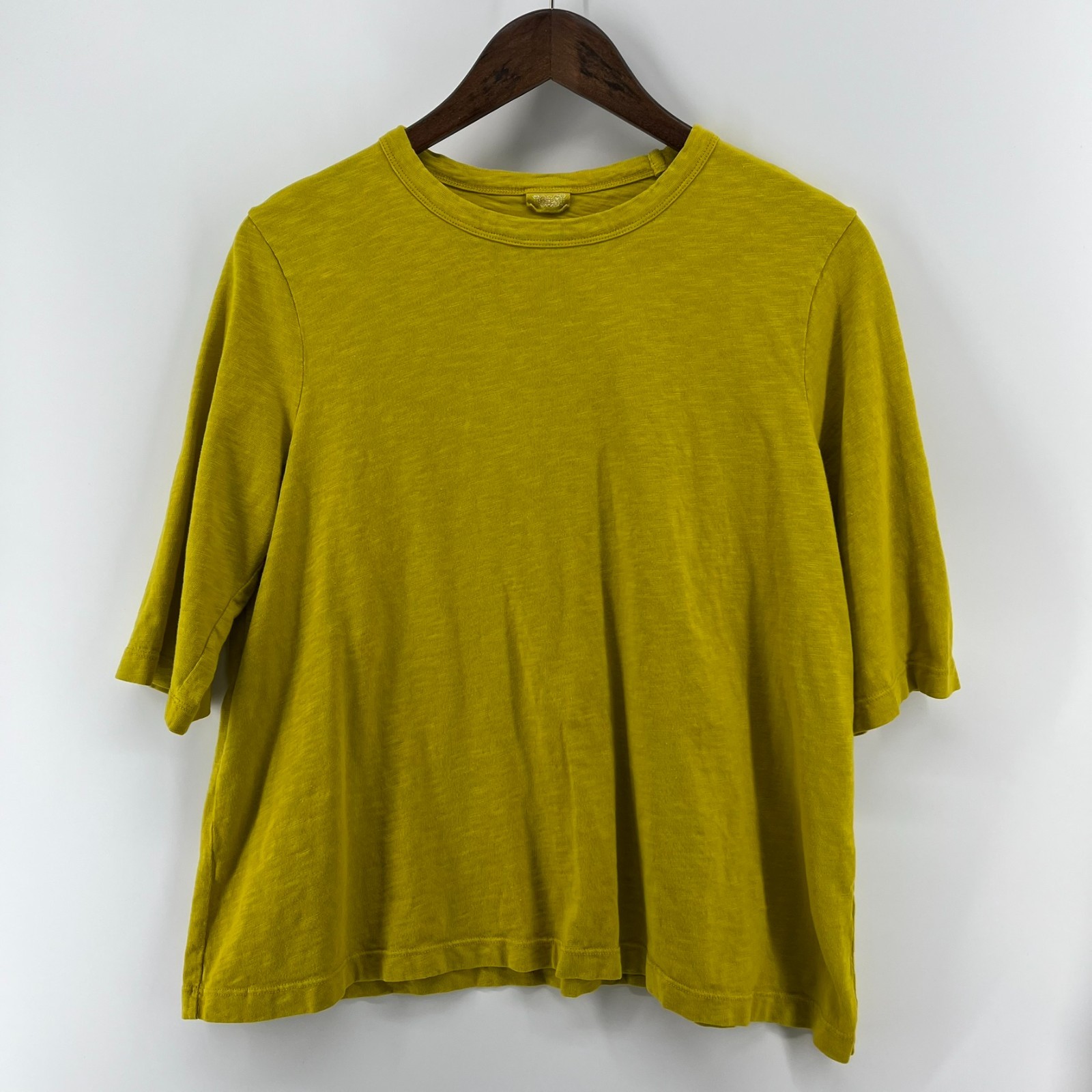 Toast Top Women Medium Yellow 100 Percent Organic Cotton Casual Made Portugal