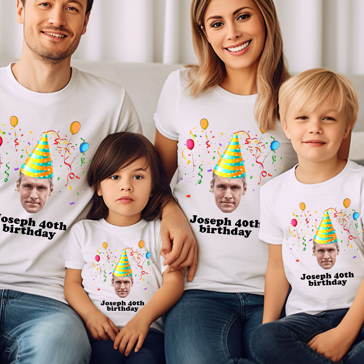 Customisable Photo Birthday T-Shirt Add Name & Age Perfect For Gift #TA-195