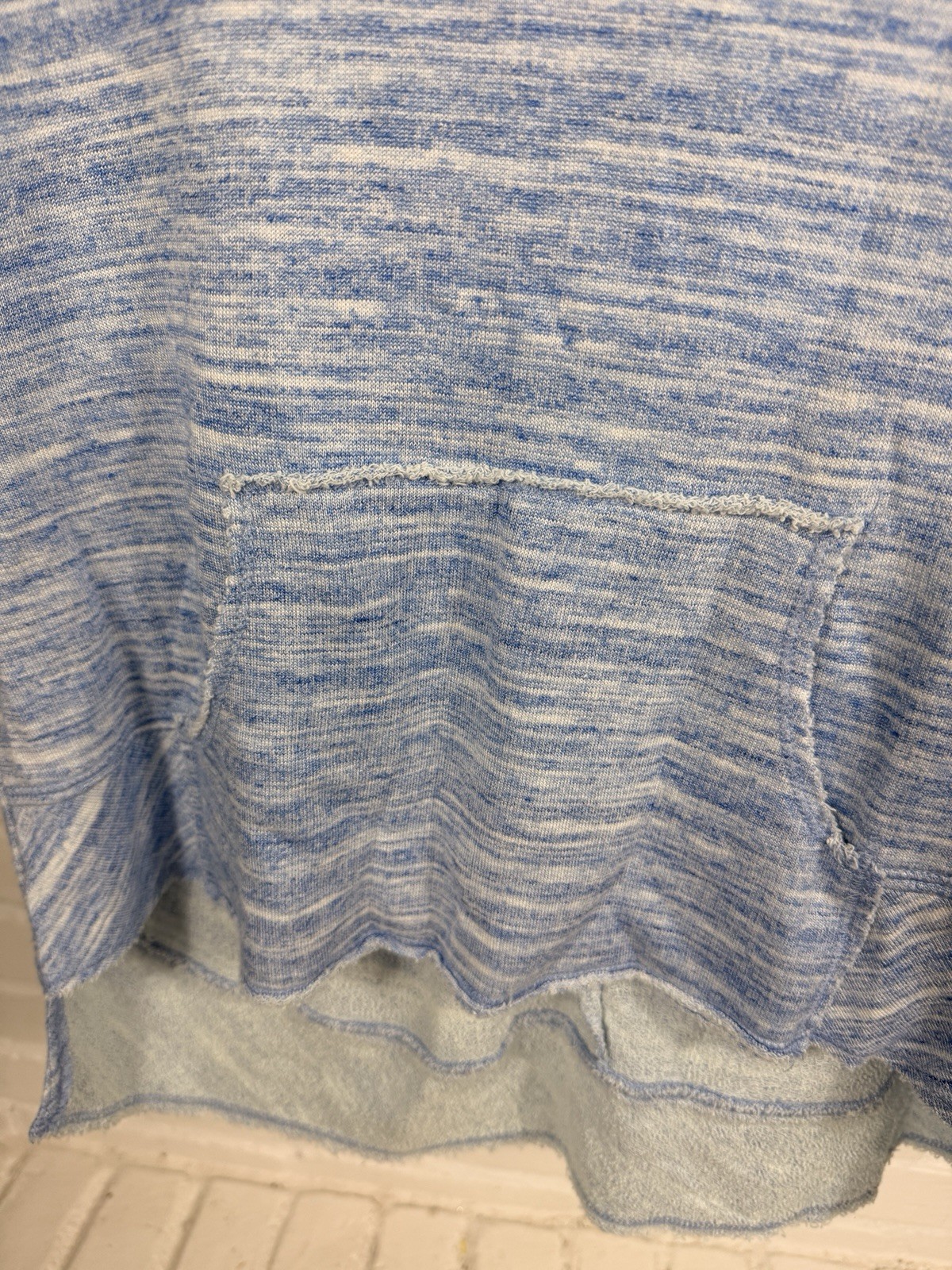 Dolan Left Coast Collection Blue Space Dye Hooded Poncho Top