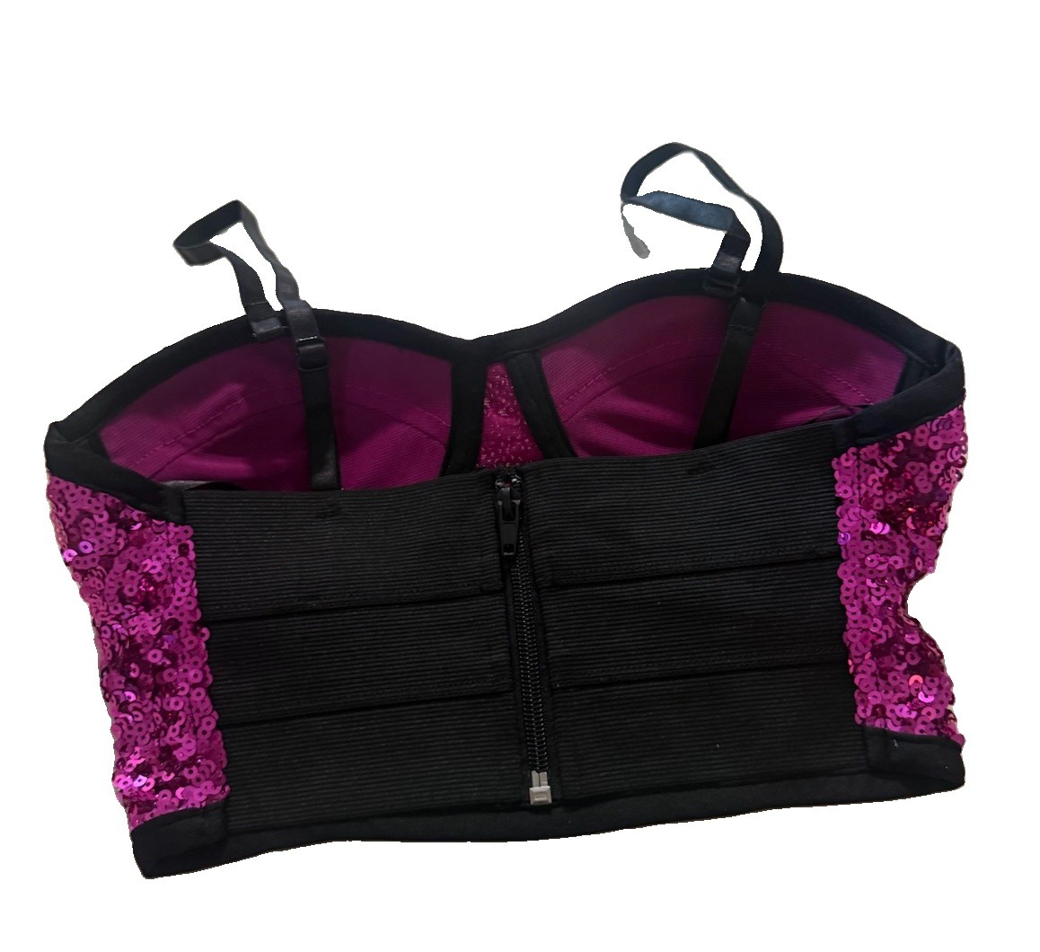 Balera Y2K-Style Sequin Bustier Crop Top Size PA