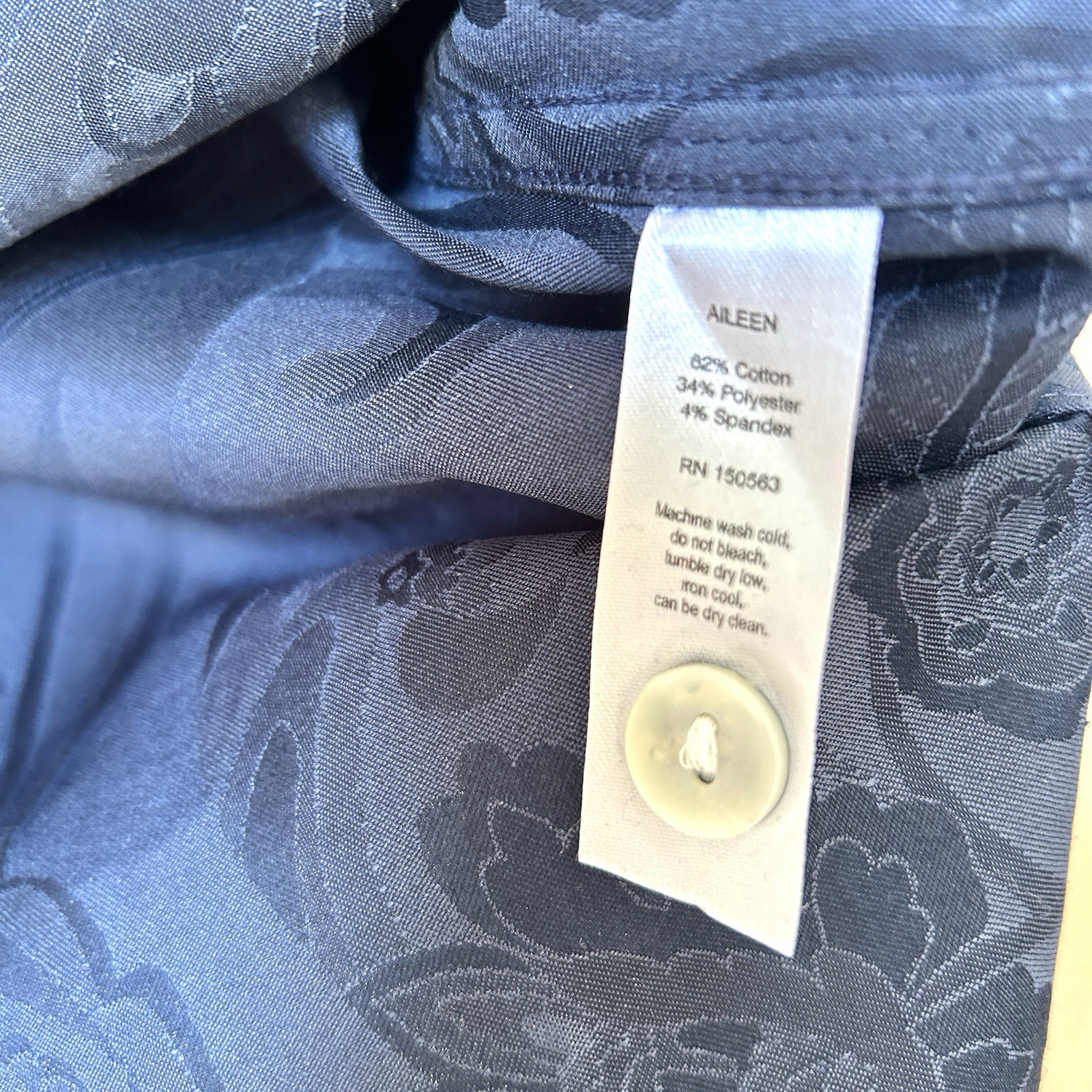 Hinson Wu Aileen Paisley Jacquard Shirt Navy XXL Office