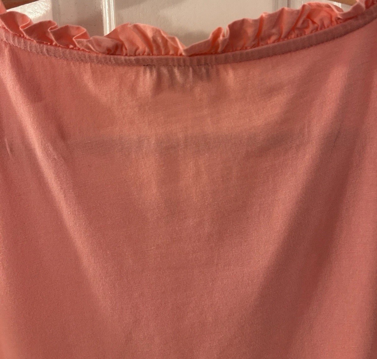 Talbots Women’s Size XL Pink Cotton Knit Top, Woven Cotton Eyelet Sleeves EUC
