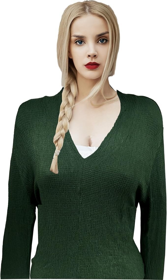 Kim & Cami Long Sleeve Sweater, Stretchable Rayon-Polyester Blend Breathable