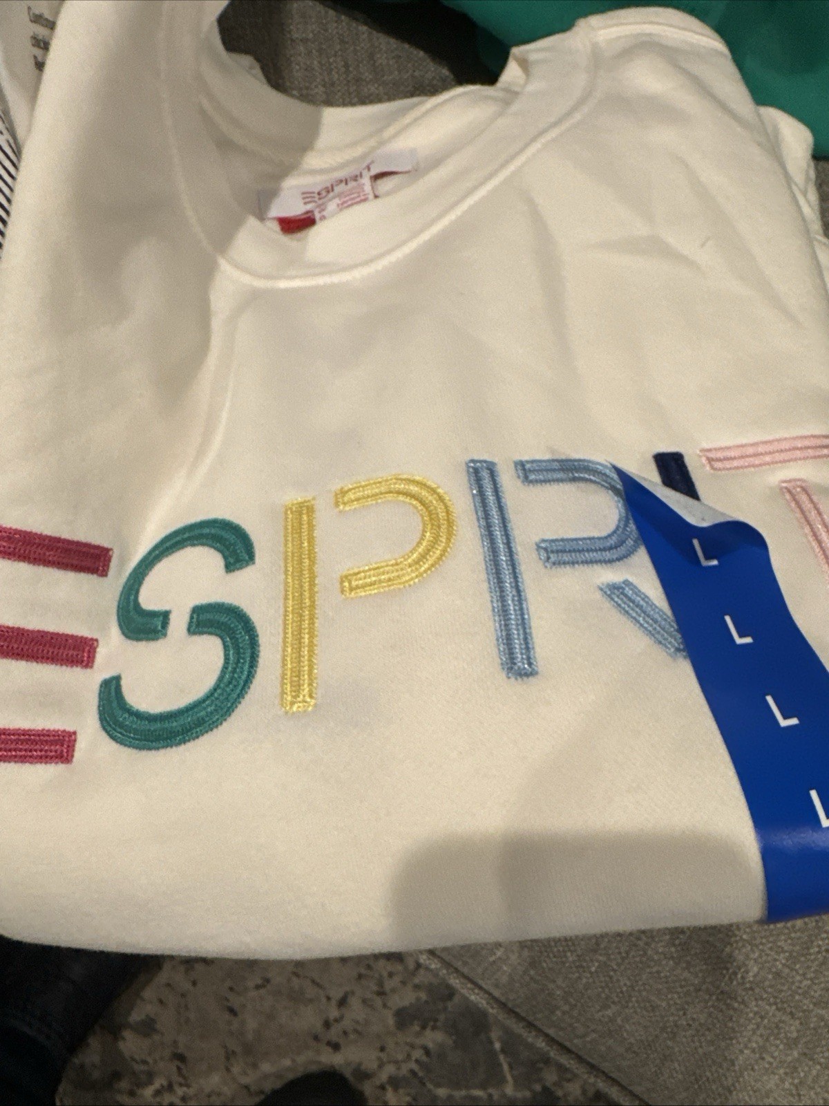 Esprit NWT Women’s Logo 80’s Crewneck Viral – Cream, Blue, Green S M L XL XXL