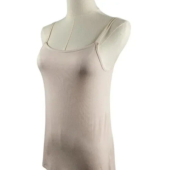 POL Small Pale Pink or Nude Camisole Top Lacy Spaghetti Straps Stretch