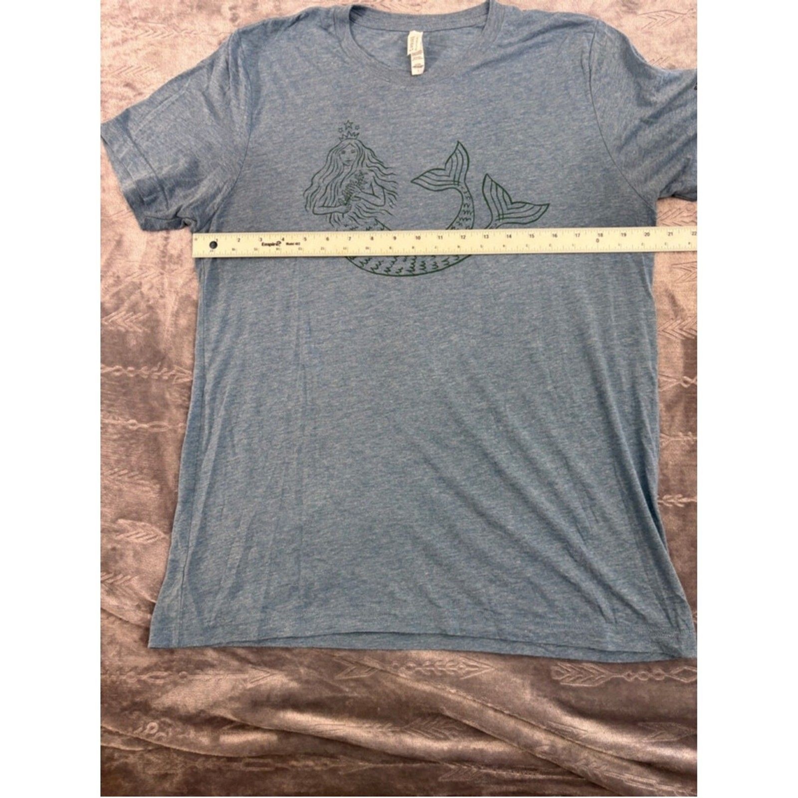 Starbucks Mermaid Graphic Tee Women’s L – Blue Coffee T-Shirt