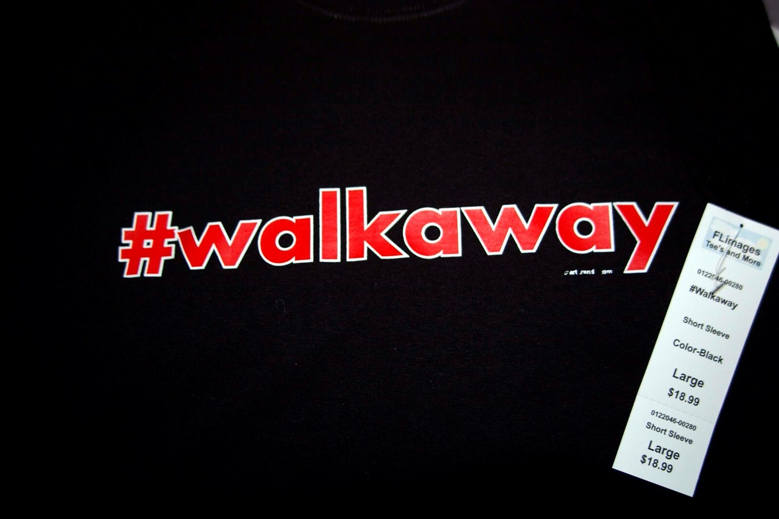 Gildan “#Walkaway” Womens Graphic T-Shirt Color Black Size L NWT