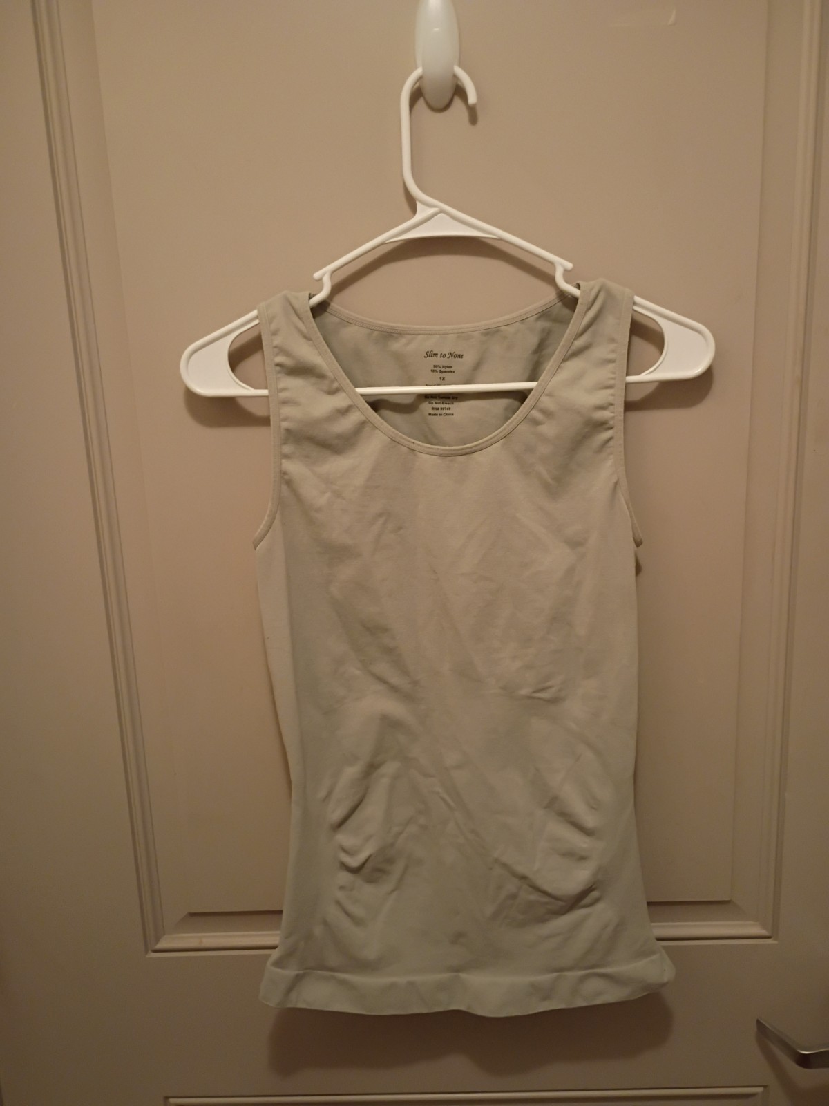 Slim To None Women’s Grey Wide Strap Tank Top Size 1X Athliesure Workout Stretch
