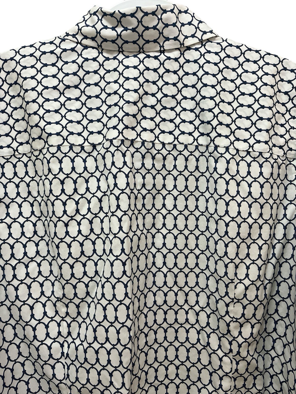 TALBOTS Blue And White Wrinkle Resistant Button Up Shirt Size 22Wp Chain Design