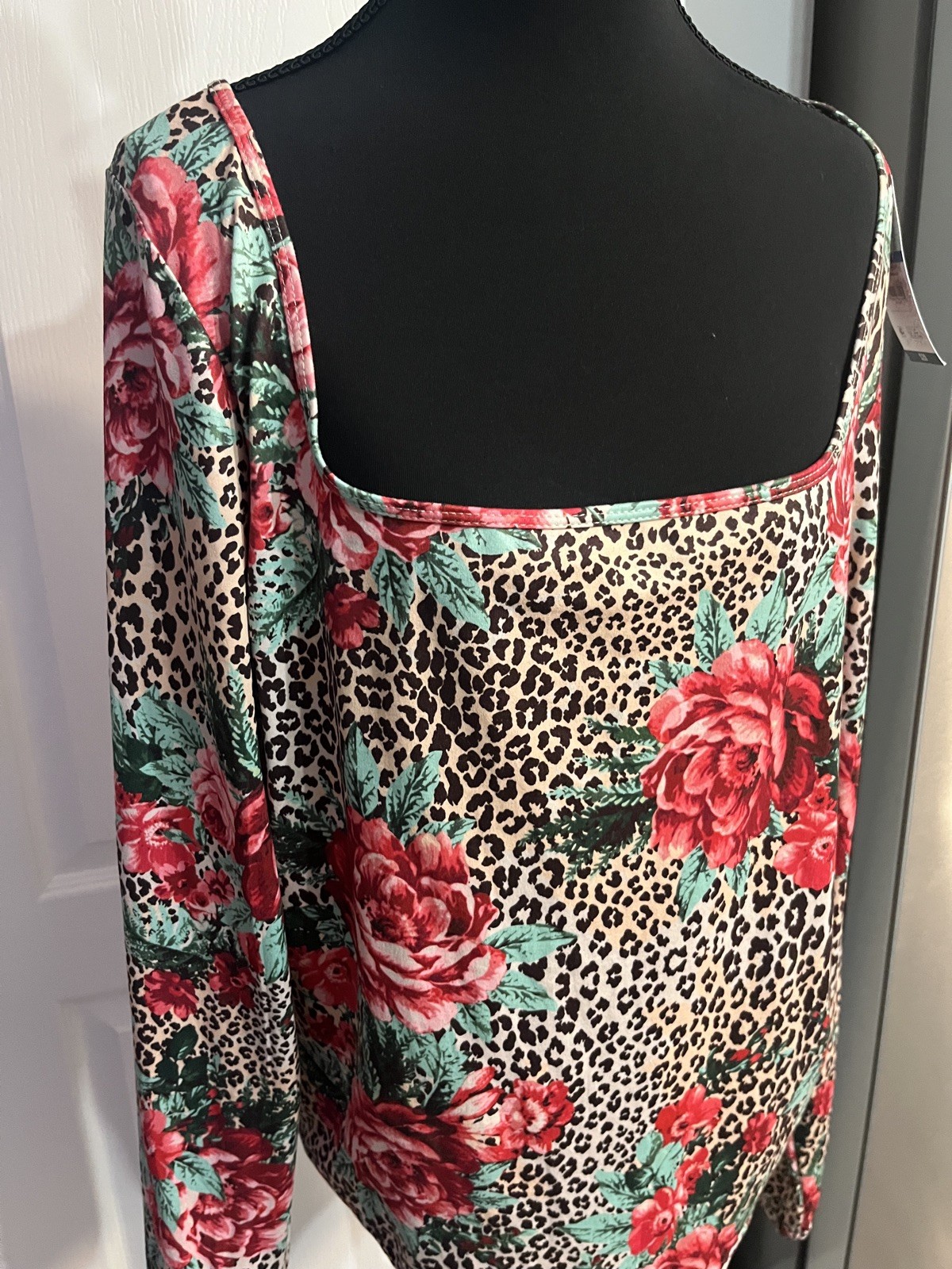 NWT Sofia Jeans by Sofia Vergara Leopard Print Floral Bodysuit 3XL