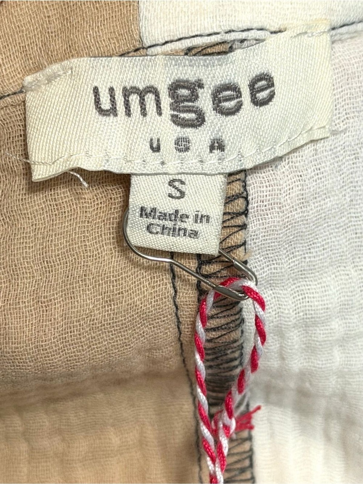 Umgee Gauze Colorblock V-Neck Short Sleeve Top in Black, Tan, Cream & Dusty Rose