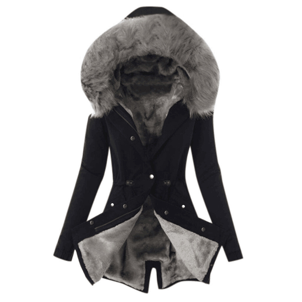 Women’s Thick Winter Warm Fur Hooded Long Coat Jacket Parka Outwear Puffer Coat