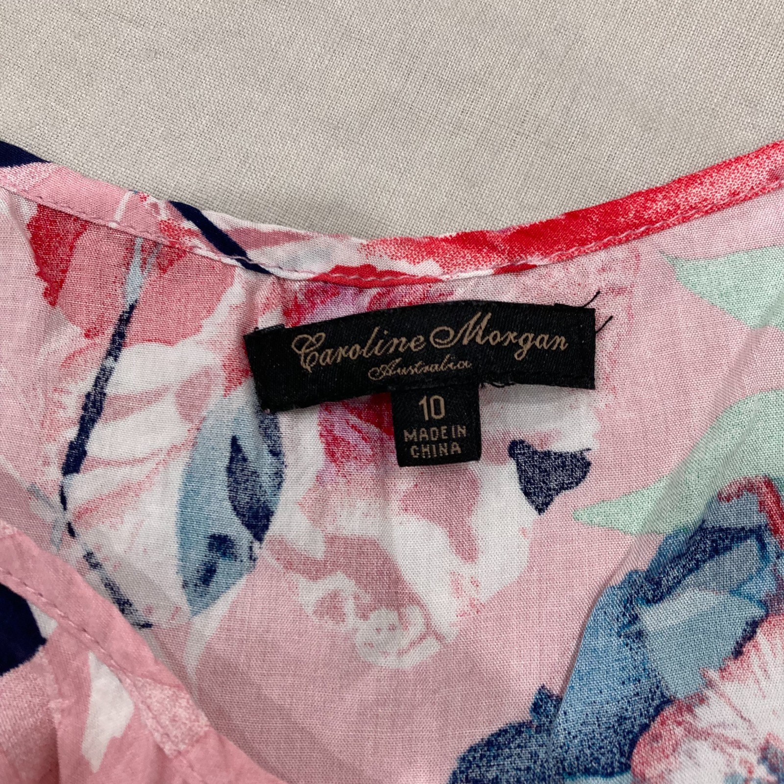Caroline Morgan Womens Top Size 10 Pink Floral Sleeveless Viscose 722