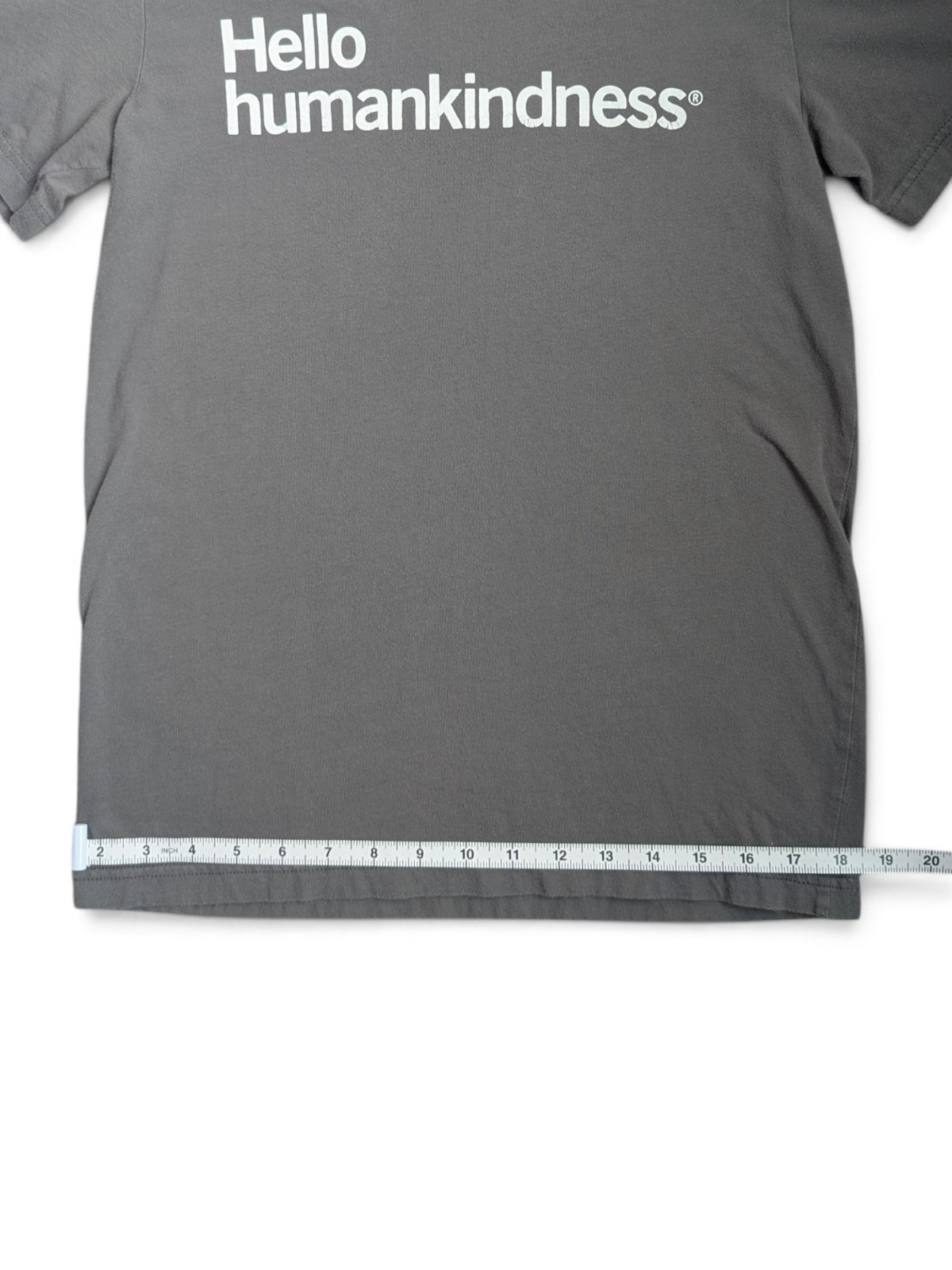 Bella + Canvas Womens Gray Cotton Jersey Hello humankindness Graphic Tee S