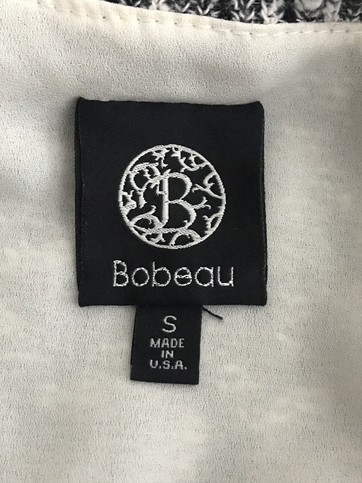 Bobeau Womens Layered Top Sweater Knit With Chiffon Underneath Sz Small Black