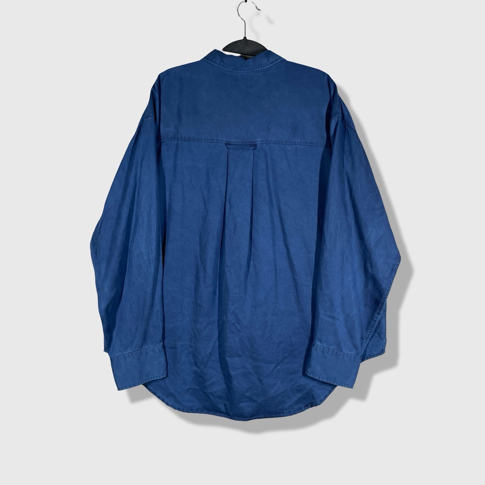 J.Crew Etienne Oversized Fit Button Down Shirt Women L Blue Minimalist Aesthetic