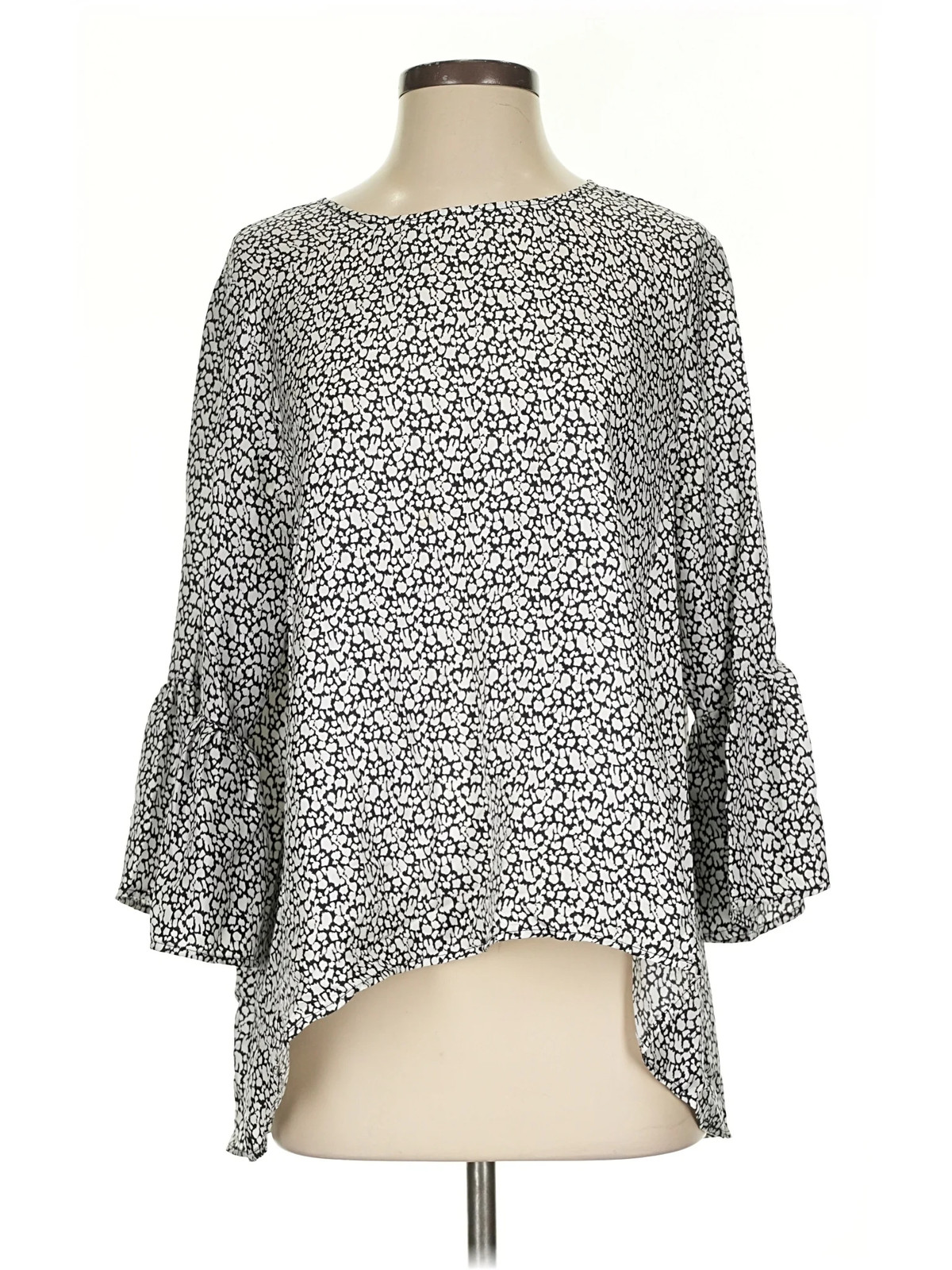 La Roque Women Silver 3/4 Sleeve Silk Top 0