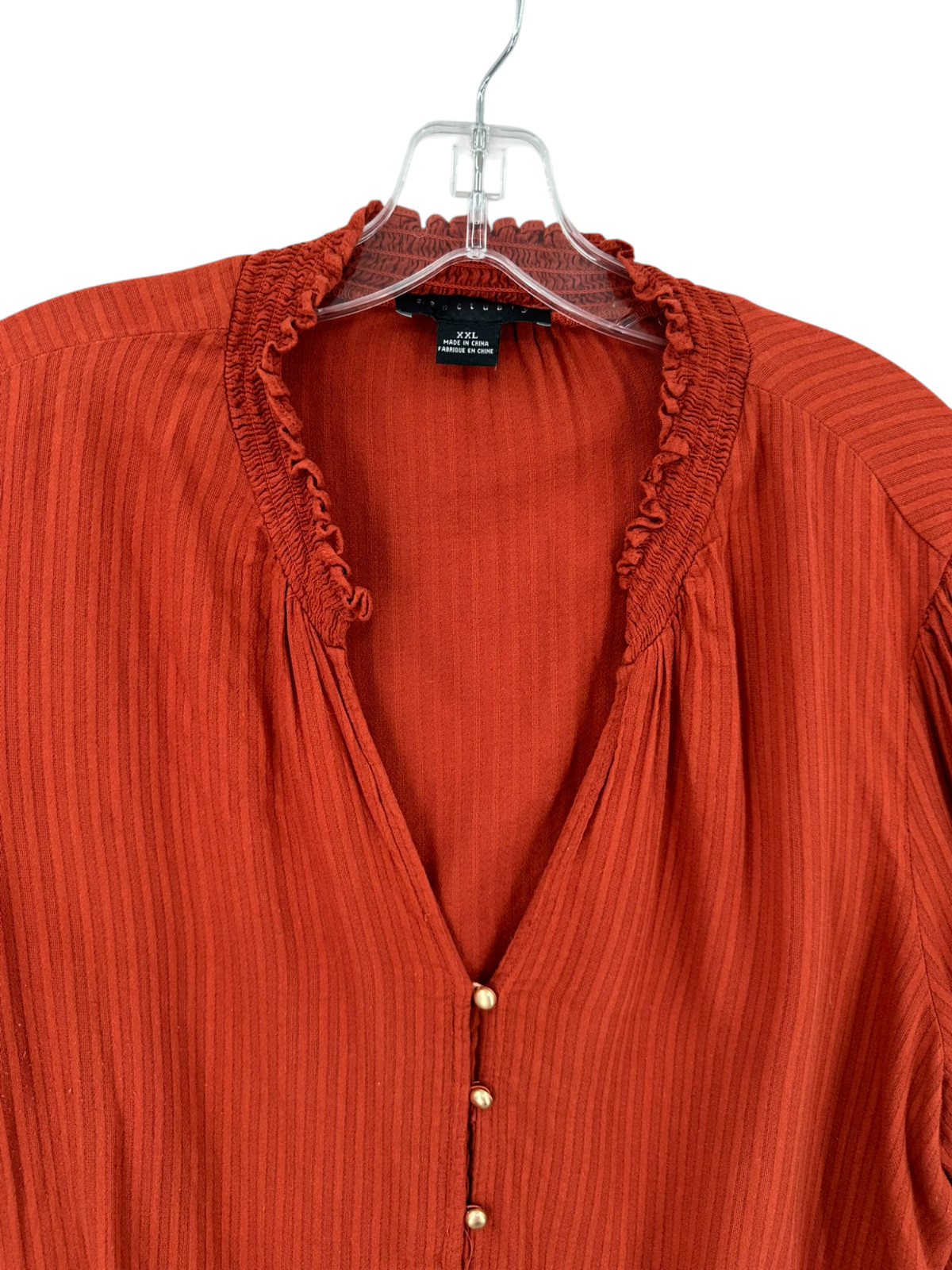 Sanctuary Button Up Front Tie Shirt Blouse Womens Sz XXL Coquette Fall Rustic